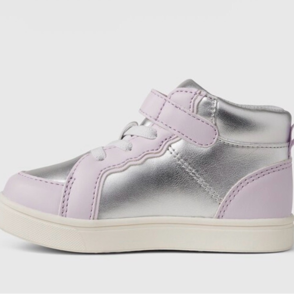 GAP Kids Silver and Lilac High-Top Sneaker